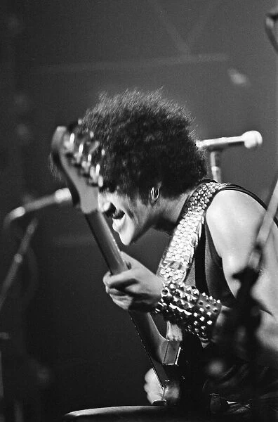 Thin Lizzy, Rock Group, perform at The Apollo, Coventry, Warwickshire in December 1981