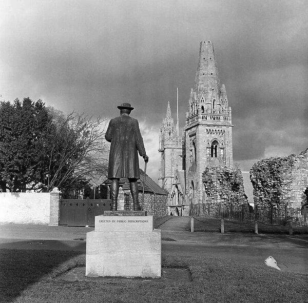 Llandaff Cathedral and Statue of James Rice Buckley by William Goscombe John
