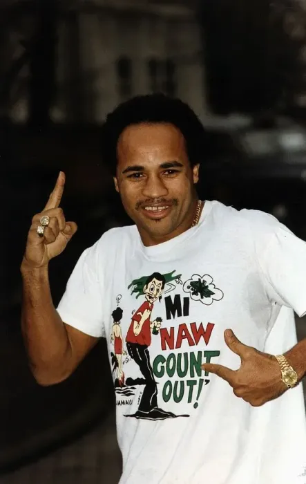 Framed Print : LLoyd Honeyghan Boxing At press conference to announce his fight with American John Framed Print : LLoyd Honeyghan Boxing At press conference to announce his fight with American John