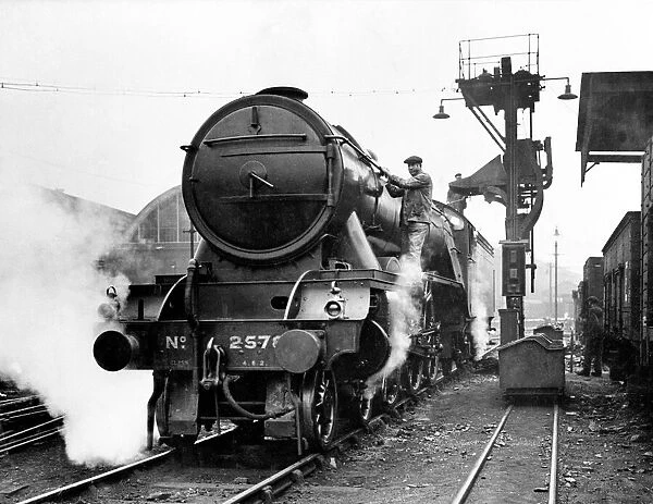 The LNER steam locomotive Bayardo seen here using the new electric coaling installation