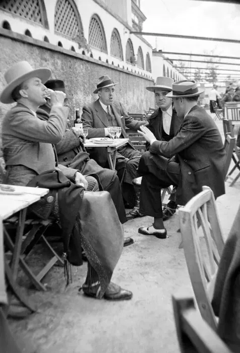 Framed Print : Local men chatting at an outdoor cafe in Seville, Andalusia Circa 1935 Framed Print : Local men chatting at an outdoor cafe in Seville, Andalusia Circa 1935