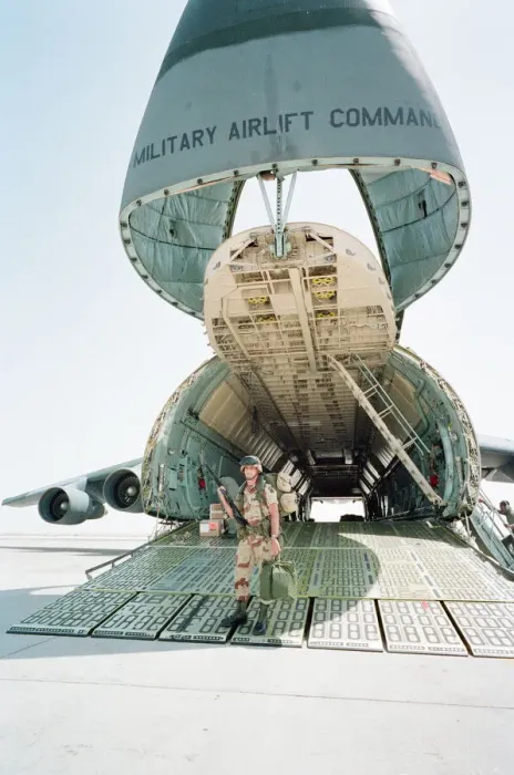 Framed Print : Lockheed C-5 Galaxy US Air Force military transport aircraft at Dhahran Air Base Framed Print : Lockheed C-5 Galaxy US Air Force military transport aircraft at Dhahran Air Base