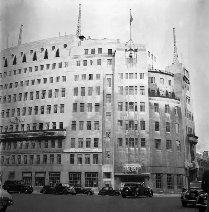Framed Print : London 1953 BBC Broadcasting House. May 1953 D2813 Framed Print : London 1953 BBC Broadcasting House. May 1953 D2813