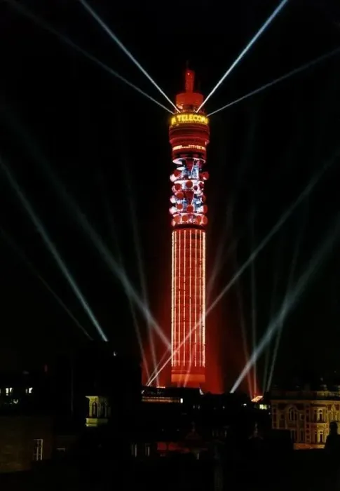 : London BT Tower in London light up in aid of its biennial this month : London BT Tower in London light up in aid of its biennial this month