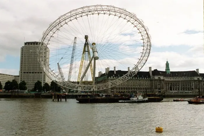 Framed Print : THE LONDON EYE MILLENNIUM FERRIS WHEEL October 1999 - 12pm The giant ferris
