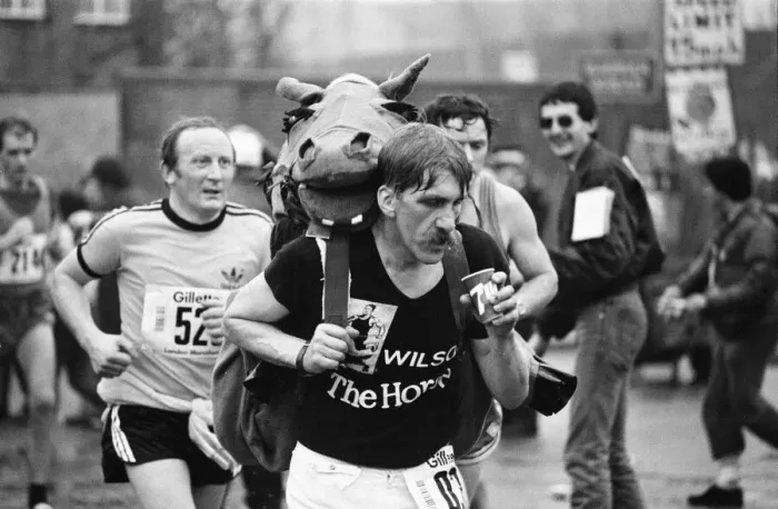 Framed Print : London Marathon 1981, Sponsored by Gillette, Sunday 29th March 1981. Wilson The Horse Framed Print : London Marathon 1981, Sponsored by Gillette, Sunday 29th March 1981. Wilson The Horse
