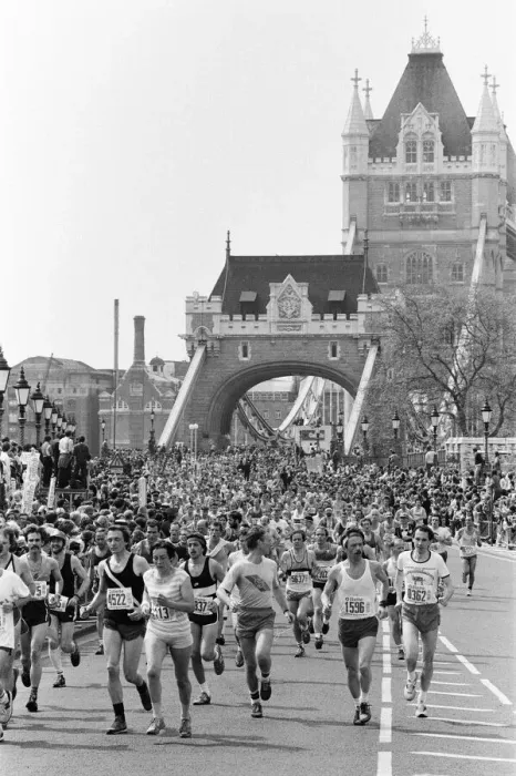 Framed Print : London Marathon 1982, Sponsored by Gillette, Sunday 9th May 1982. Tower Bridge Framed Print : London Marathon 1982, Sponsored by Gillette, Sunday 9th May 1982. Tower Bridge