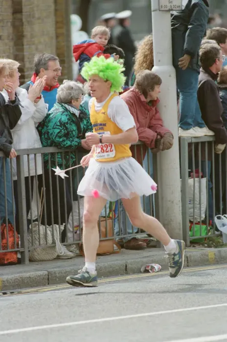 Framed Print : The London Marathon, 1991. Runners passing through and around Tower Bridge Framed Print : The London Marathon, 1991. Runners passing through and around Tower Bridge