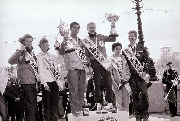 London Marathon Winners - April 1986 First place winnners Toshihiko Seko (Japan