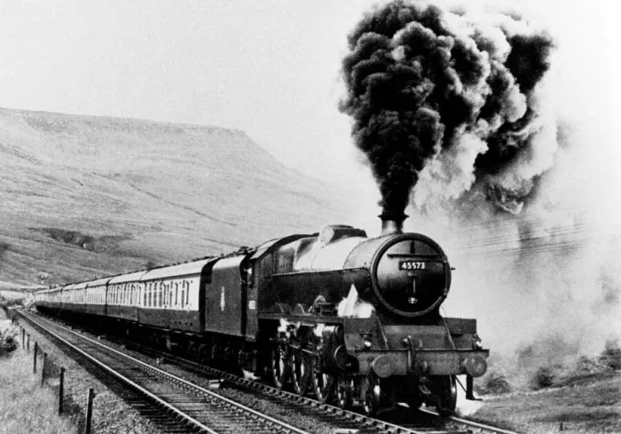 Framed Print : A London Midland and Scottish Railway Jubilee Class 4-6-0 steam locomotive number 45573