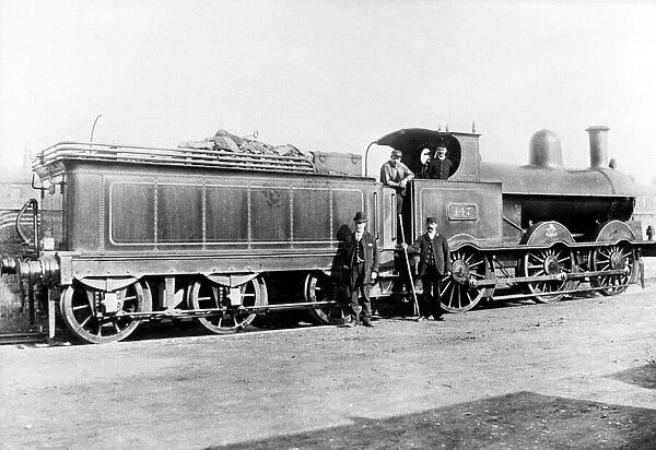 London Northwestern Locomotive 0-6-0 number 147 stationed at Crewe. Circa 1896