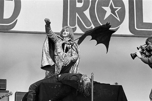 The London Rock and Roll Show at Wembley Stadium, London. Screaming Lord Sutch performing