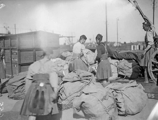 London Scottish Territorials seen here unloading a supply train at Orleans, France