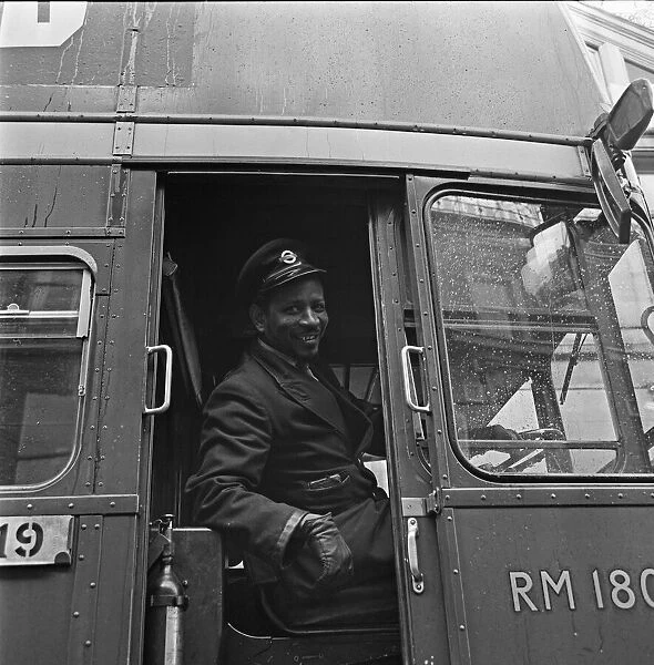 London Transport driver seen here with his Routemaster bus 29th October 1966