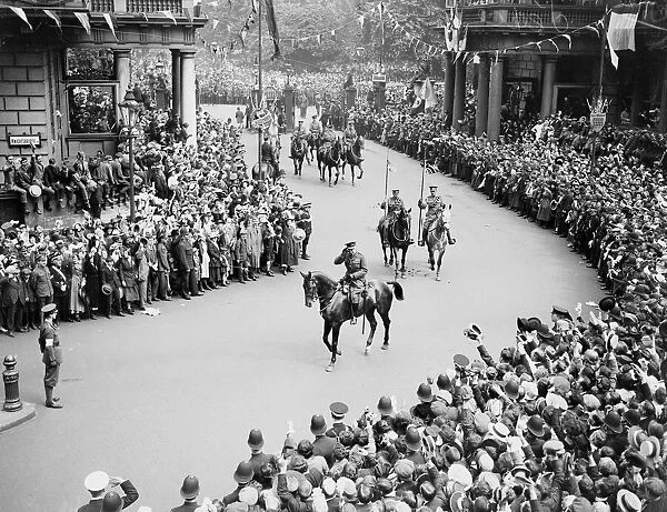 London victory march. Field Marshall Sir Douglas Haig in the procession. May 1919