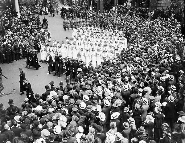 London victory march, nurses in the procession. May 1919