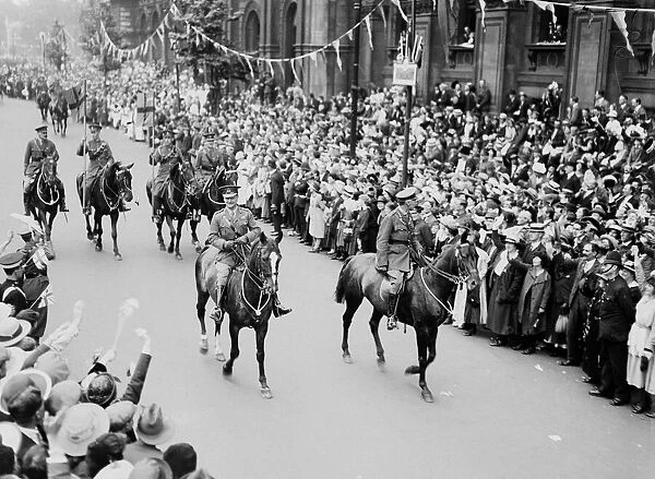 London victory march, Officers on horseback. May 1919