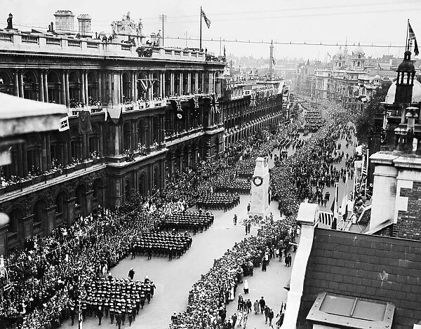 London Victory Parade, May 1919. Passing through Whitehall