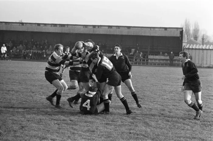 Framed Print : London Wasps v Cardiff, Rugby Union Match at Sudbury, 18th November 1967. No
