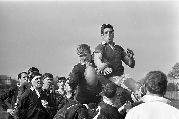 London Wasps v Llanelli, Rugby Union Match at Repton Avenue, Sudbury, London, March 1966