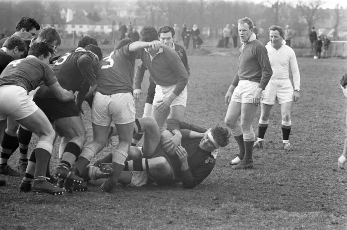 Framed Print : London Wasps v Llanelli, Rugby Union Match at Repton Avenue, Sudbury, London, March 1966