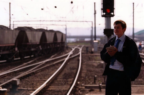 The loneliness of the long distance train spotter... John Colquhoun waiting for