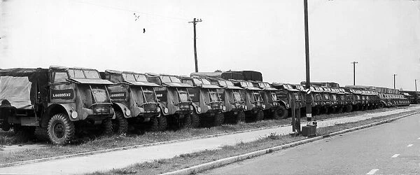 PArt of a long line of army vehicles which stretch for over a mile