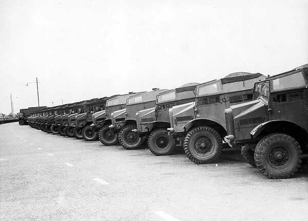PArt of a long line of army vehicles which stretch for over a mile