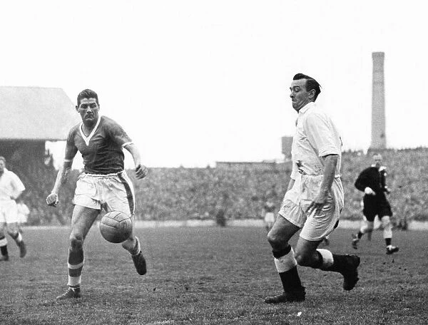 looks to get a shot on goal - 28th April 1956