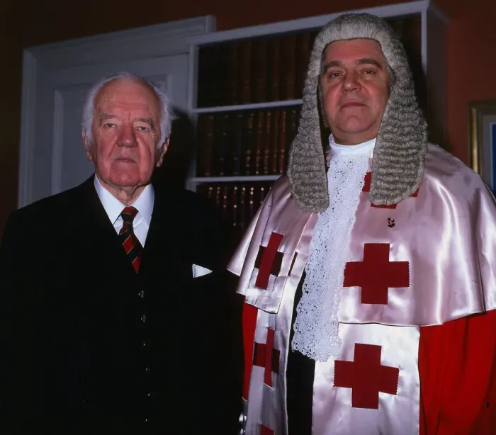 Framed Print : Lord Cameron with Colin Manson July 1989 Framed Print : Lord Cameron with Colin Manson July 1989