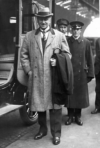 Lord Curzon deputy prime minister seen here at a London rail terminal. Circa 1924