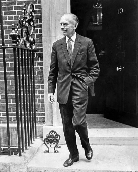 Lord Home, bereft of title now Sir Alec Douglas Home seen outside 10 Downing Street