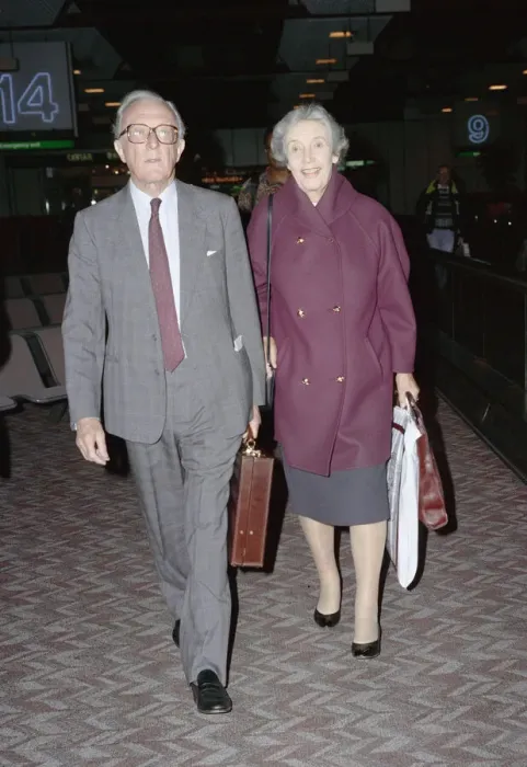 Framed Print : Lord and Lady Carrington arrive at Heathrow Airport, London. October 1991 Framed Print : Lord and Lady Carrington arrive at Heathrow Airport, London. October 1991
