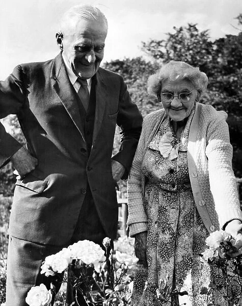 Lord and Lady Lawson in the garden of their home at Beamish. 27th September 1962