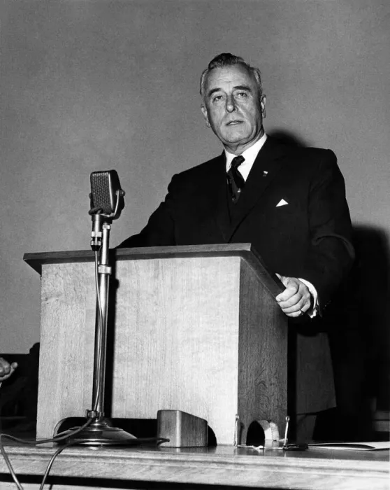 Framed Print : Lord Louis Mountbatten makes the opening speech. October 1962 P011539 Framed Print : Lord Louis Mountbatten makes the opening speech. October 1962 P011539