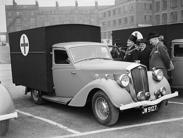 The Lord Mayor of Birmingham inspecting one of a fleet of new A. R. P