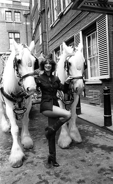 Lord Mayors Show in London November 1978 One of TV dancers Pans People on The