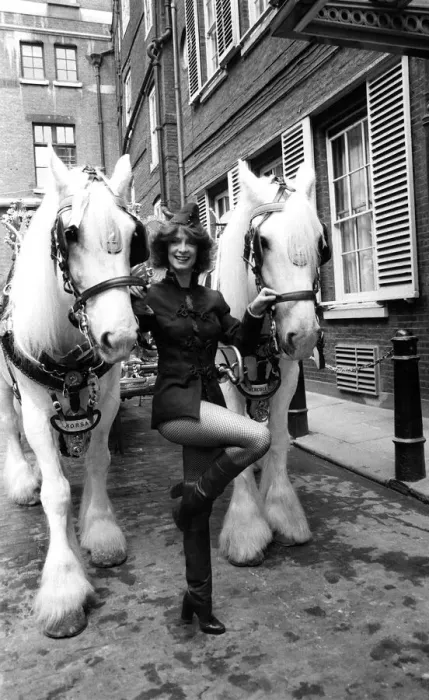 Framed Print : Lord Mayors Show in London November 1978 One of TV dancers Pans People on