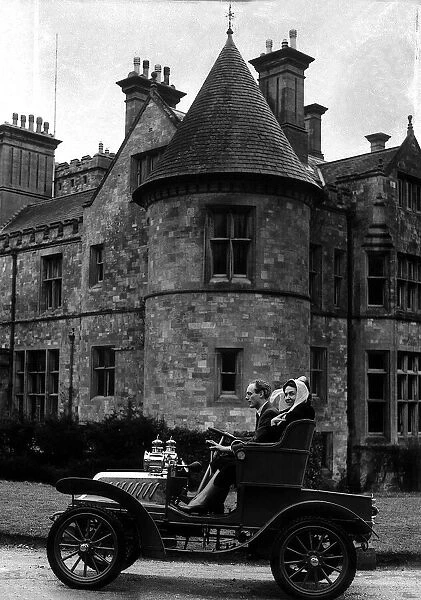 Lord Montagu of Beaulieu driving his car 1952