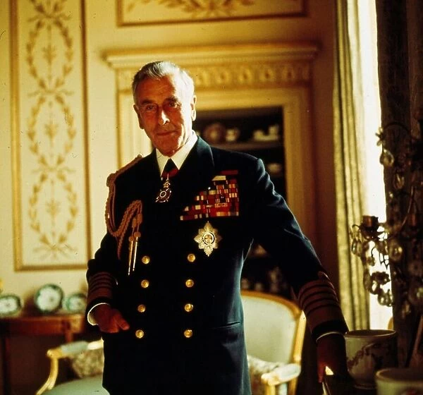 Lord Mountbatten at home 1970s Circa 1975