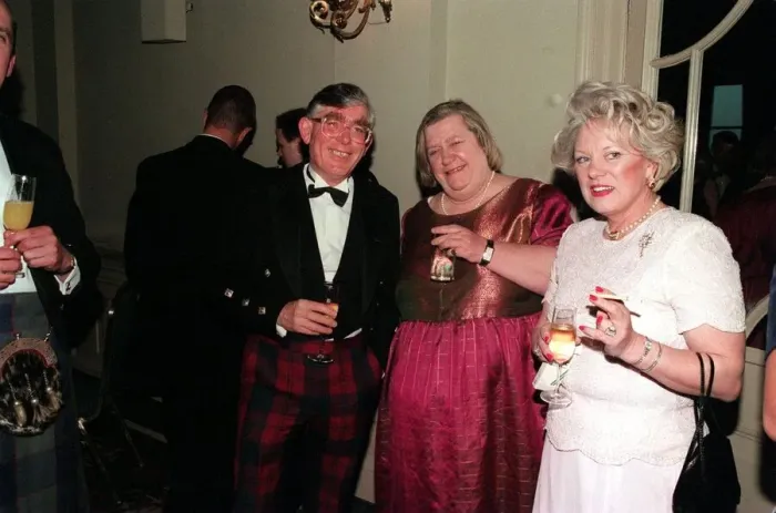 Framed Print : Former Lord Provost Norman Irons Clarissa Dickson Wright Diana Stein May 1999 Framed Print : Former Lord Provost Norman Irons Clarissa Dickson Wright Diana Stein May 1999