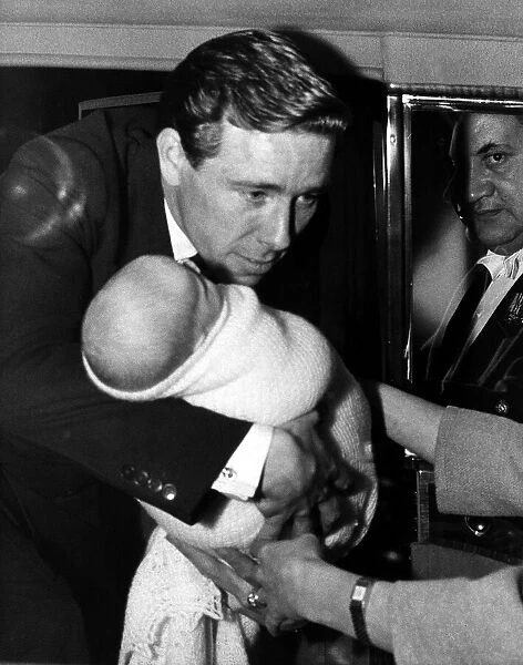 Lord Snowdon hand over Viscount Linley - November 1961 to Princess Maragret