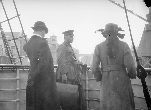 Lord Walmeny as a Kings messenger on his way to France. Circa September 1914