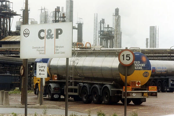 Lorry arriving at ICI Billingham site, 30th May 1991
