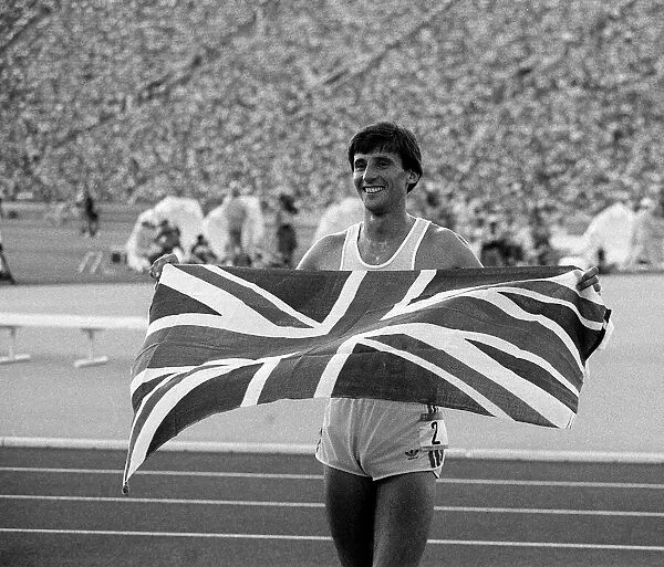 Los Angeles Olympic Games August1984 Sebastian Coe Sport Athletics Action After