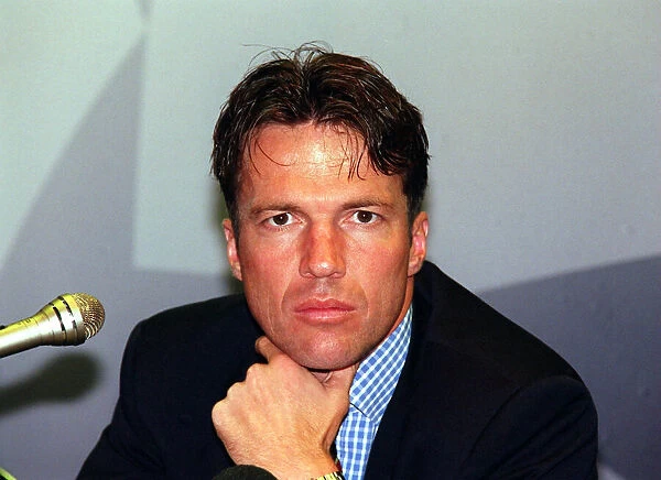 Lothar Matthaus, September 1999. At the Press Conference for the Rangers vs