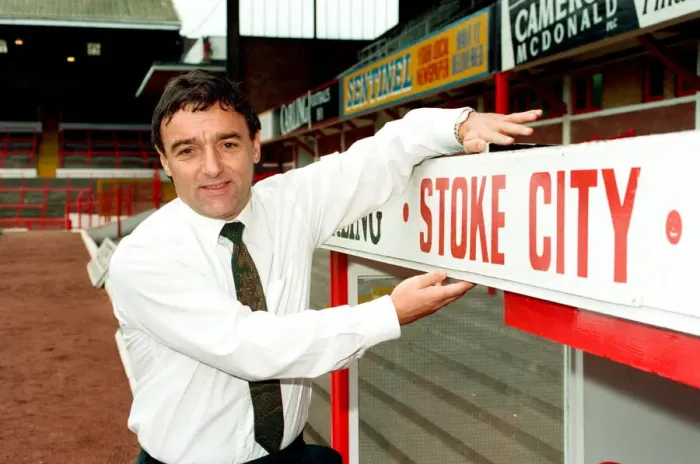 Framed Print : Lou Macari back at the Victoria Ground to be manager of Stoke City for the second time Framed Print : Lou Macari back at the Victoria Ground to be manager of Stoke City for the second time