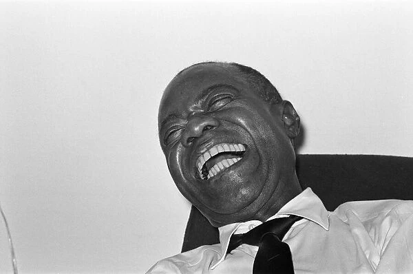 Louis Armstrong photographed whilst on tour in the UK circa 1968