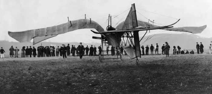 Framed Print : Louis Bleriot Olga monoplane seen here on the Biarritz flying grounds prior to