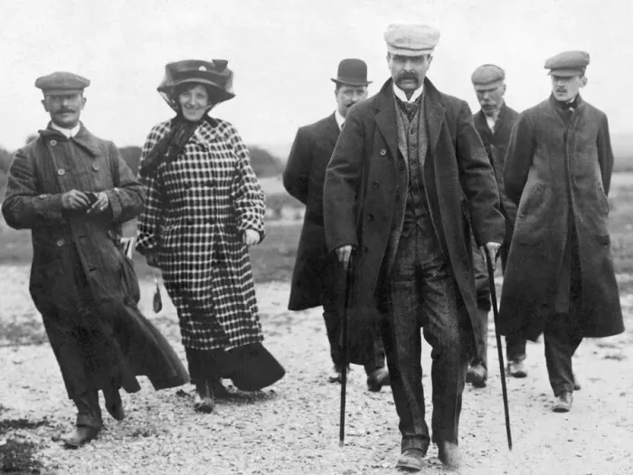 Framed Print : Louis Bleriot seen here arriving for his flight across the Channel Framed Print : Louis Bleriot seen here arriving for his flight across the Channel
